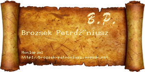 Brozsek Petróniusz névjegykártya